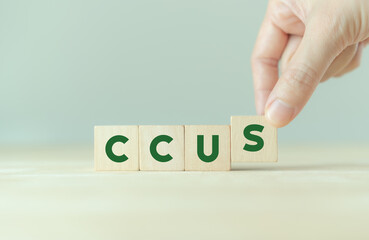 Carbon Capture, Utilization and Storage (CCUS) concept. Technology of CO2 capturing and store it underground or use it in other industrial production processes. Net zero target, limit global warming.