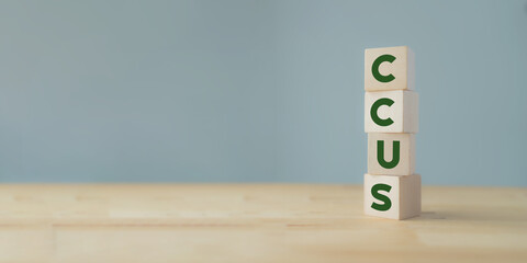 Carbon Capture, Utilization and Storage (CCUS) concept. Technology of CO2 capturing and store it underground or use it in other industrial production processes. Net zero target, limit global warming.