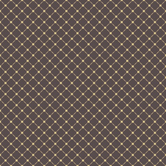 Geometric vector grid. Seamless abstract pattern. Modern brown and yellow diagonal background with lines