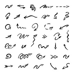 Fototapeta premium Vector set of hand drawn arrows, elements for presentation