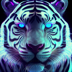 Psychedelic UV Neon White Tiger