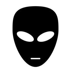 Alien, avatar. The elongated head of an alien creature. Humadoid face. Silhouette of an alien from another planet