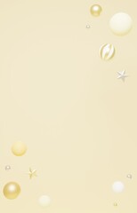 3D素材_かわいいオーナメント_イエロー