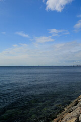 Seascape, blue Sky and sea water