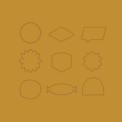 Vector set of design elements in simple flat linear style - logo design templates, badges and stickers for posters, prints, banners in pastel colours.