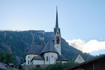Fototapeta na wymiar View of city of Moena in the Dolomites, Italy