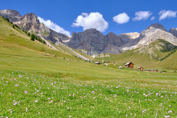 View of Fuciade Valley in the Dolomites