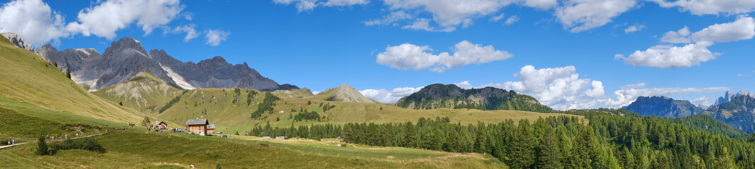 View of Fuciade Valley in the Dolomites
