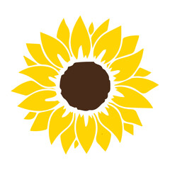 Sunflower Split Monogram vector design 