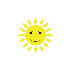 Sun icon flat design illustration