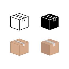 Box vector icon set