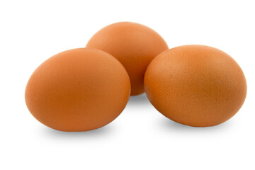 Brown chicken eggs isolated on transparent background