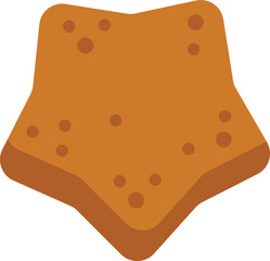 Star shaped gingerbread flat icon Christmas cookies