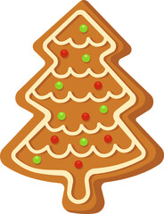 Traditional Christmas cookies flat icon Winter holiday