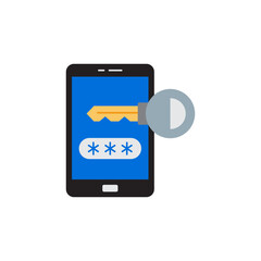 Mobile banking password icon in color, isolated on white background 