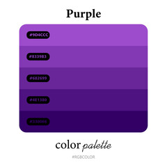 Purple color palettes accurately with codes, Perfect for use by illustrators