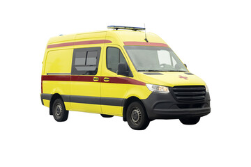 Yellow ambulance car isolated © gargantiopa