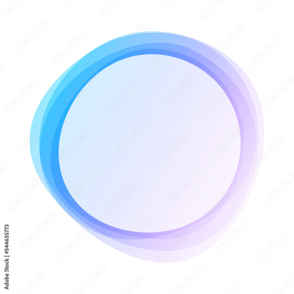 Aufkleber round circles frame overlay colorful gradient blue purple with white empty space for text for banner