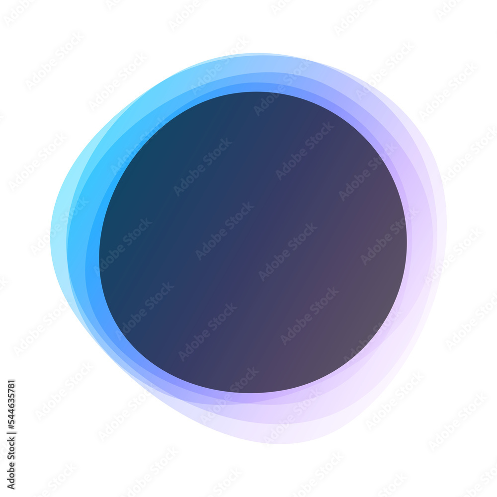 Aufkleber round circles frame overlay colorful gradient blue purple with black empty space for text for banner
