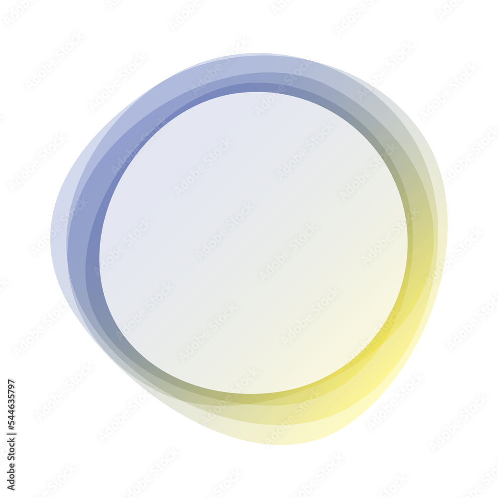 Poster round circles frame overlay colorful pastel gradient blue violet yellow with white empty space for t