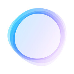 Round circles frame overlay colorful gradient blue purple with white empty space for text for banner, background, template