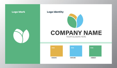 abstract geometric company logo with color guide - obrazy, fototapety, plakaty