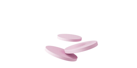 Christmas 3d style Product podium scene with flying falling white gift box with gold bow.3d illustration.	