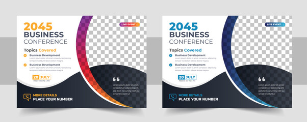 Corporate horizontal business conference flyer template, Business conference flyer template