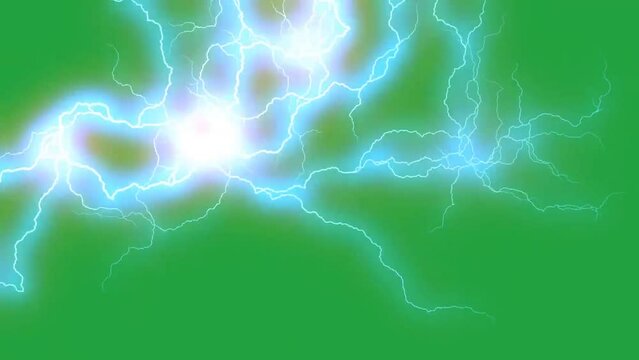 Lightning Strike on Green Screen