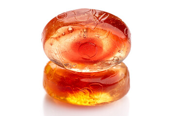 colorful fruit hard candy isolated on white. lollipop, candy, sweetmeat