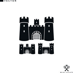 Abstract castles silhouette. Old architecture vector