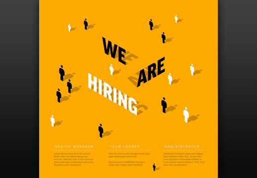 We are hiring minimalistic flyer template - yellow black white version