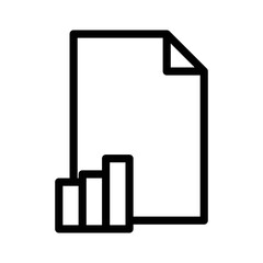 Paper line icon illustration with chart. suitable for report document icon. icon related to document, file. Simple vector design editable. Pixel perfect at 32 x 32