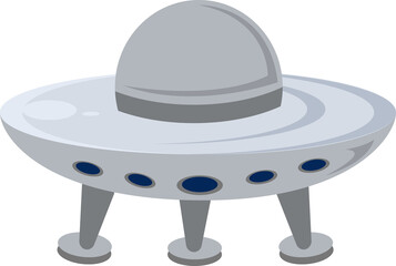 illustration of gray ufo in parking position