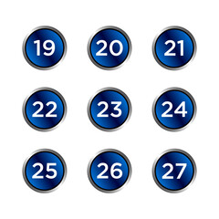 Numeric icon set vector design templates