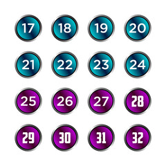 Numeric icon set vector design templates