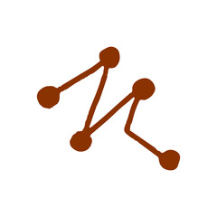 constellation in minimalist boho and vintage hand drawn illustration for design element.