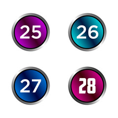Numeric icon set vector design templates