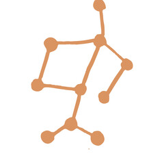 constellation in minimalist boho and vintage hand drawn illustration for design element.