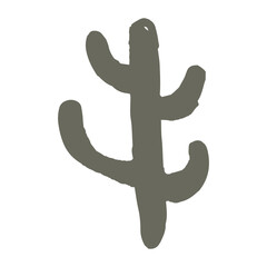 cactus in minimalist boho and vintage hand drawn illustration for design element.