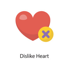 Dislike Heart  Vector Flat Icon Design illustration. Love Symbol on White background EPS 10 File