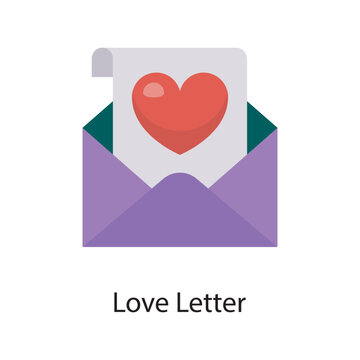 Love Letter Vector Flat Icon Design illustration. Love Symbol on White background EPS 10 File