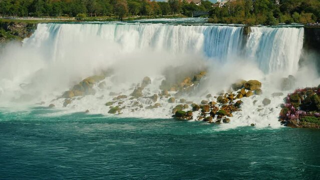 Niagara Falls located on the U.S.-Canada border