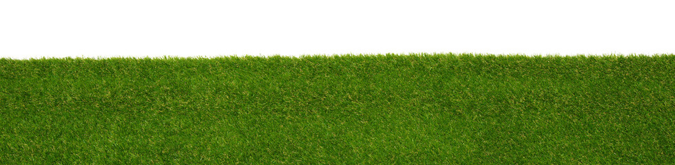 Fototapeta premium Green grass field isolated on white