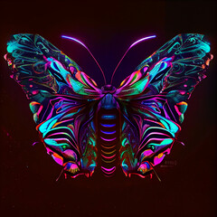 Psychedelic UV Neon Butterfly