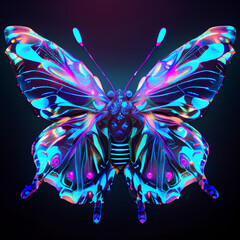 Psychedelic UV Neon Butterfly