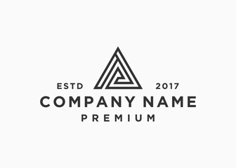 letter ap triangle logo design vector illustration template