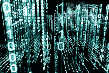Fondo de tecnologia. Codigo binario y matrix. 