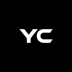 YC letter logo design with black background in illustrator, vector logo modern alphabet font overlap style. calligraphy designs for logo, Poster, Invitation, etc.