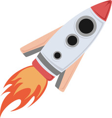 rocket spaceship launching to the sky